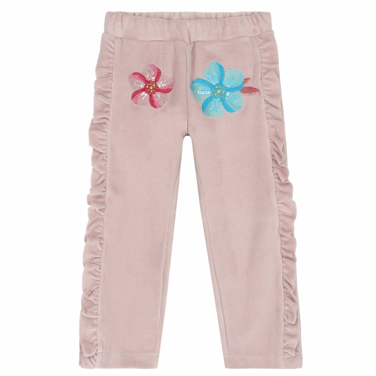 Girls Pink Velour Trcksuit, 1, hi-res image number null