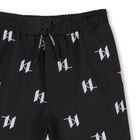 Boys Mini Me Black Logo Swim Shorts, 1, hi-res