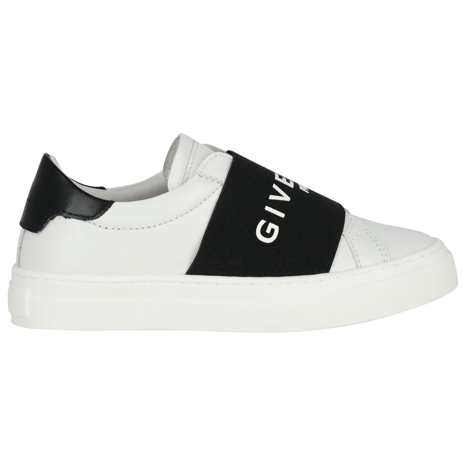 White & Black Logo Trainers, 1, hi-res