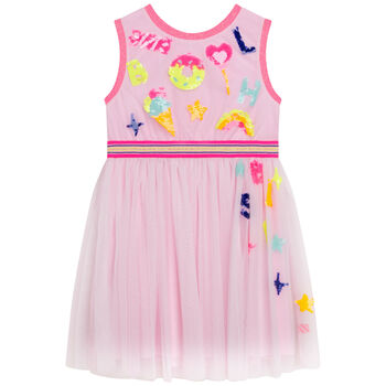 Girls Pink Tulle & Sequin Dress