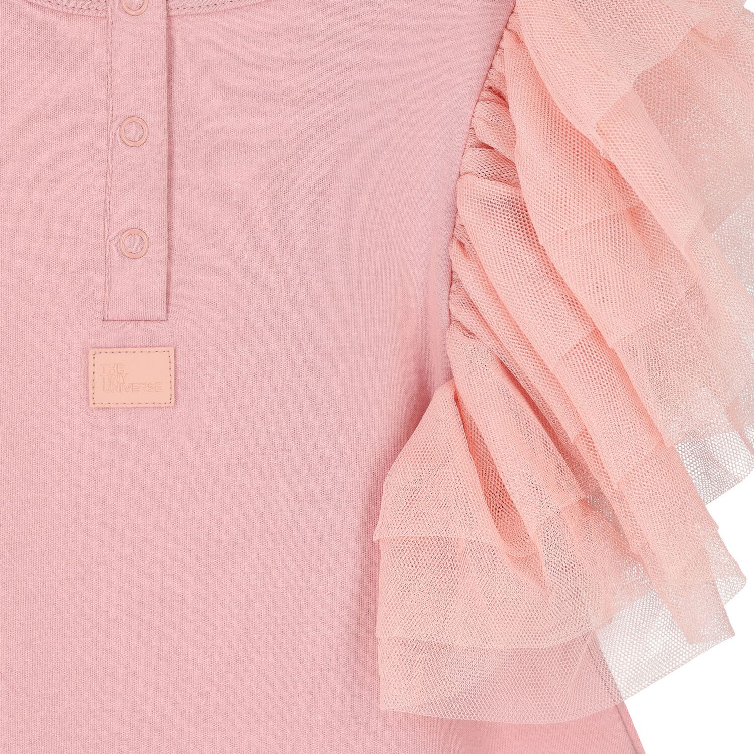 فستان بنات تول  باللون الوردي, 3, hi-res image number null