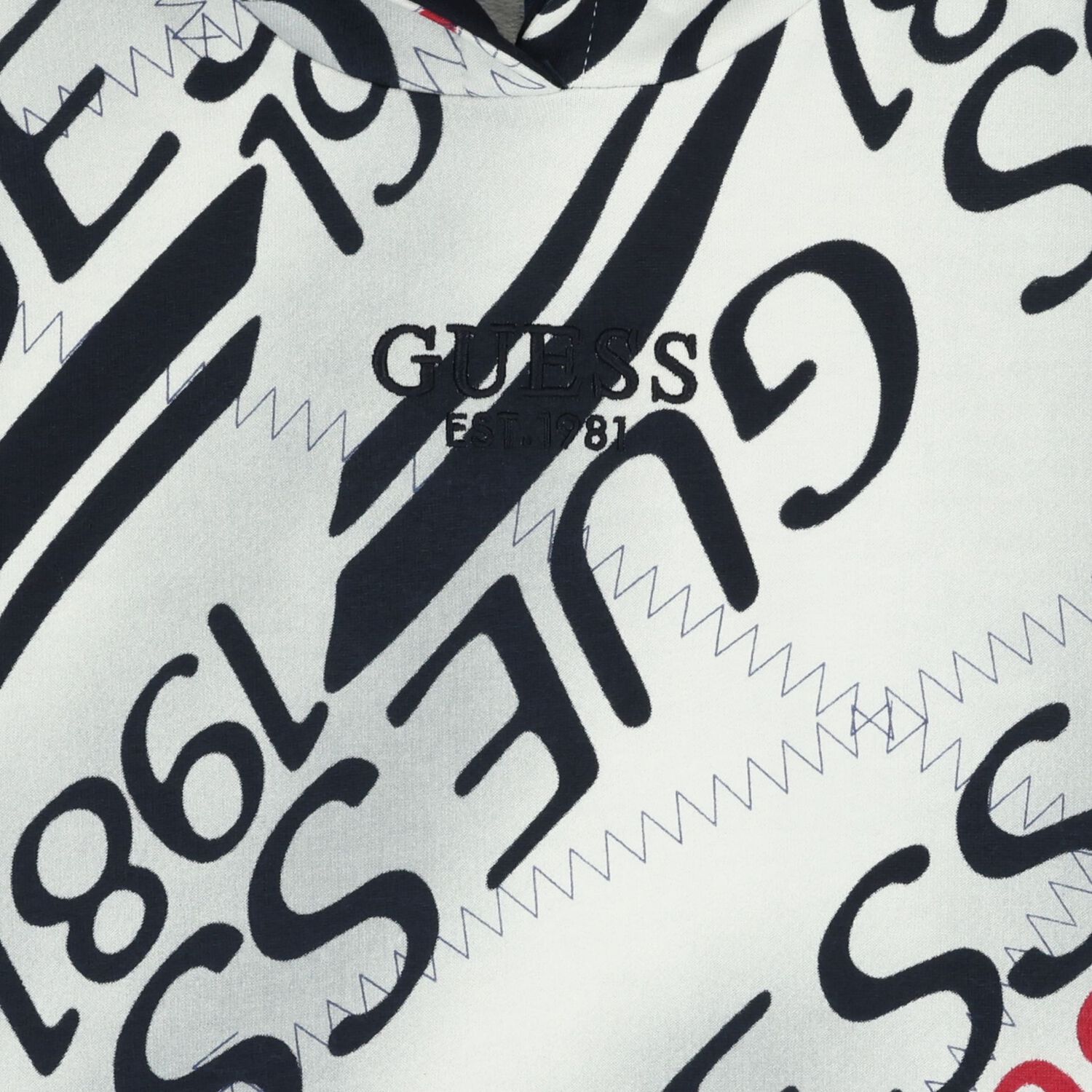 توب اولاد هودى بالشعار باللون الابيض و الكحلى , 1, hi-res