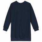 فستان بالشعار باللون الكحلى للبنات, 1, hi-res