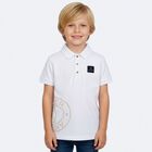 Boys White Logo Polo Shirt, 1, hi-res
