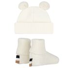 Ivory Baby Hat & Booties Gift Set, 1, hi-res
