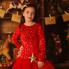 Girls Red & Gold Star Headband, 1, hi-res