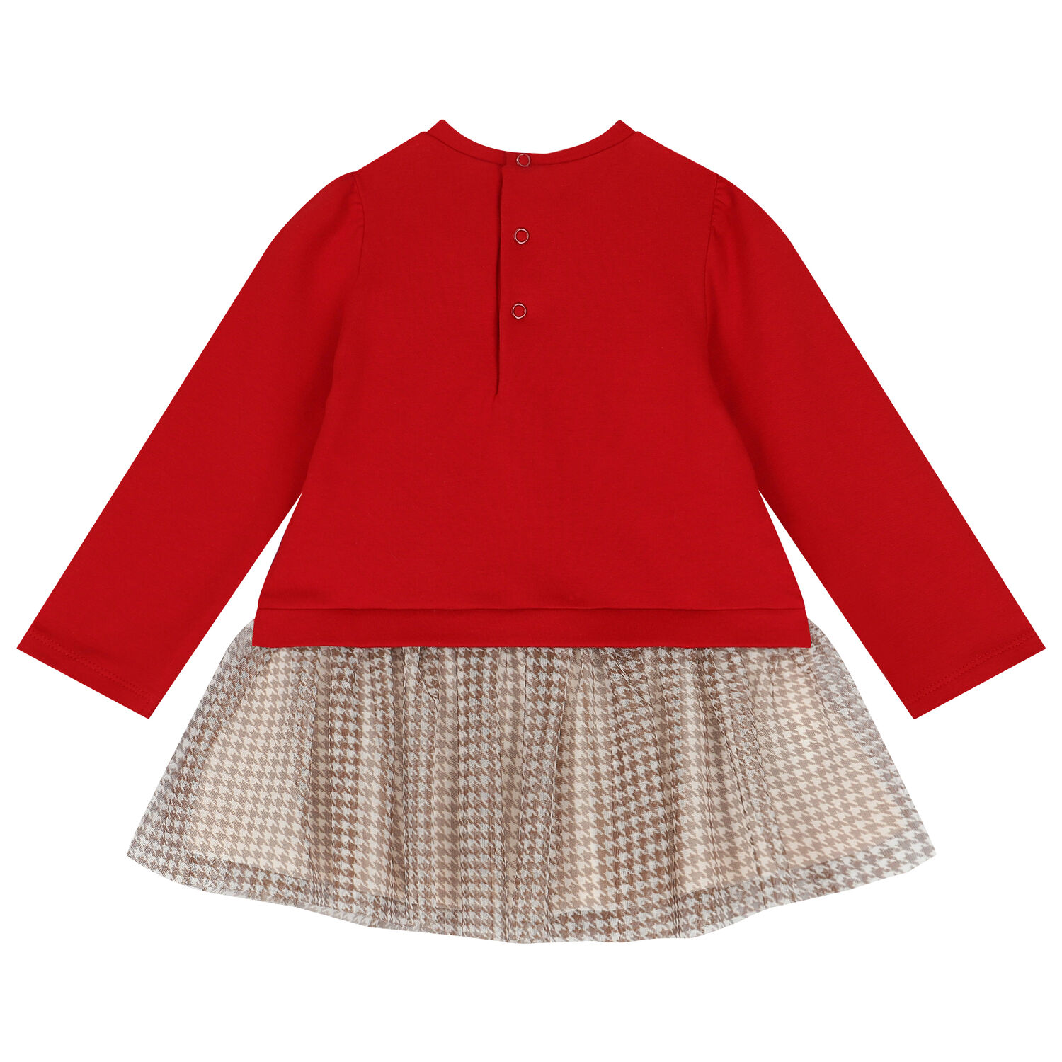 Younger Girls Red Teddy Bear Dress, 1, hi-res image number null