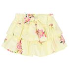 Girls Yellow Floral Skort Set, 1, hi-res