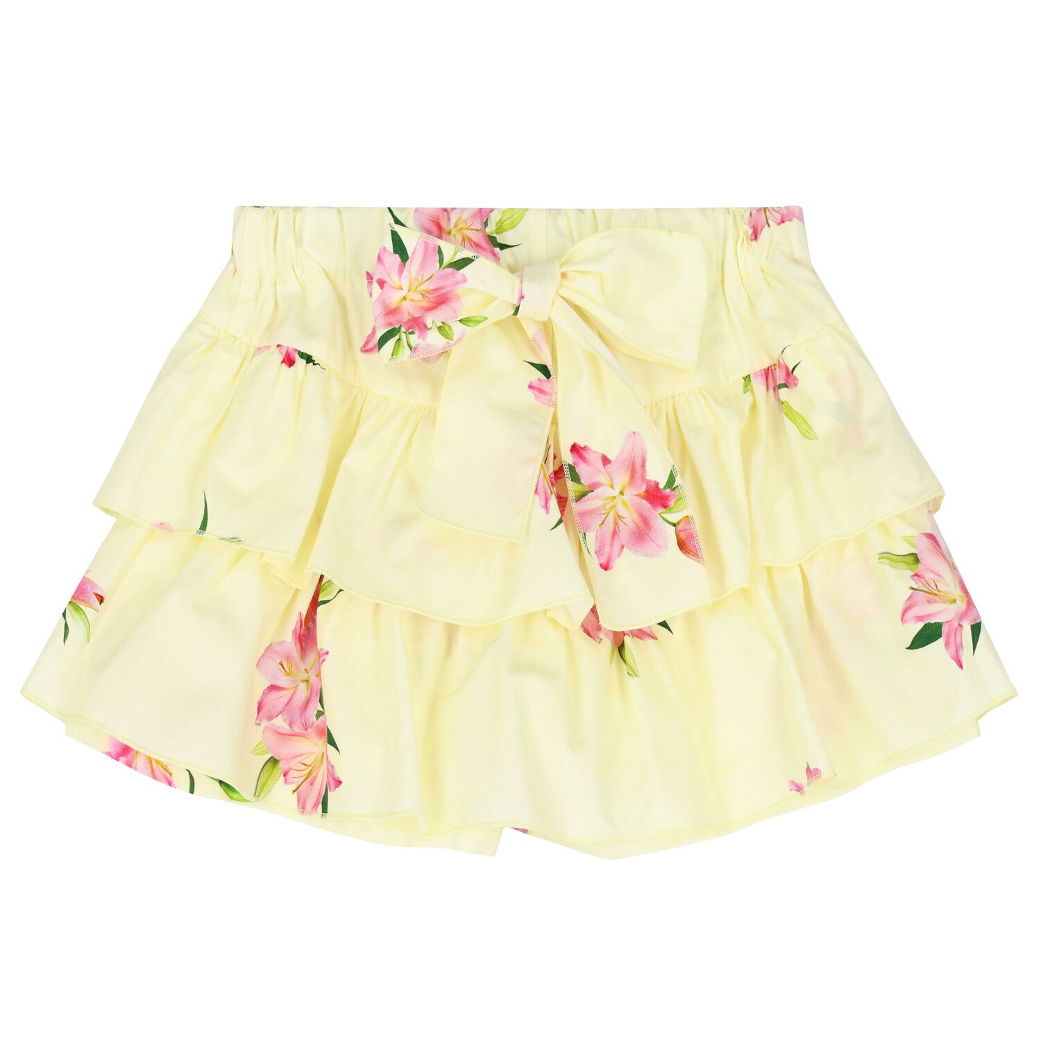 Girls Yellow Floral Skort Set, 1, hi-res image number null