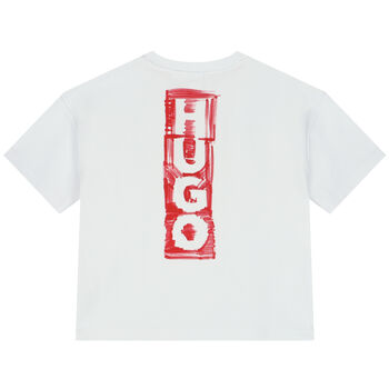Boys White Logo Oversized T-Shirt