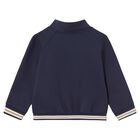 Younger Boys Navy Blue Zip Up Top, 2, hi-res
