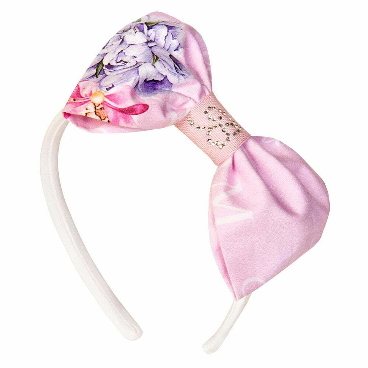 Girls White & Pink Headband, 1, hi-res image number null