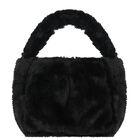 Girls Black Faux Fur Handbag, 3, hi-res