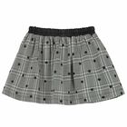 Girls Black & White Check & Dot Skirt, 1, hi-res