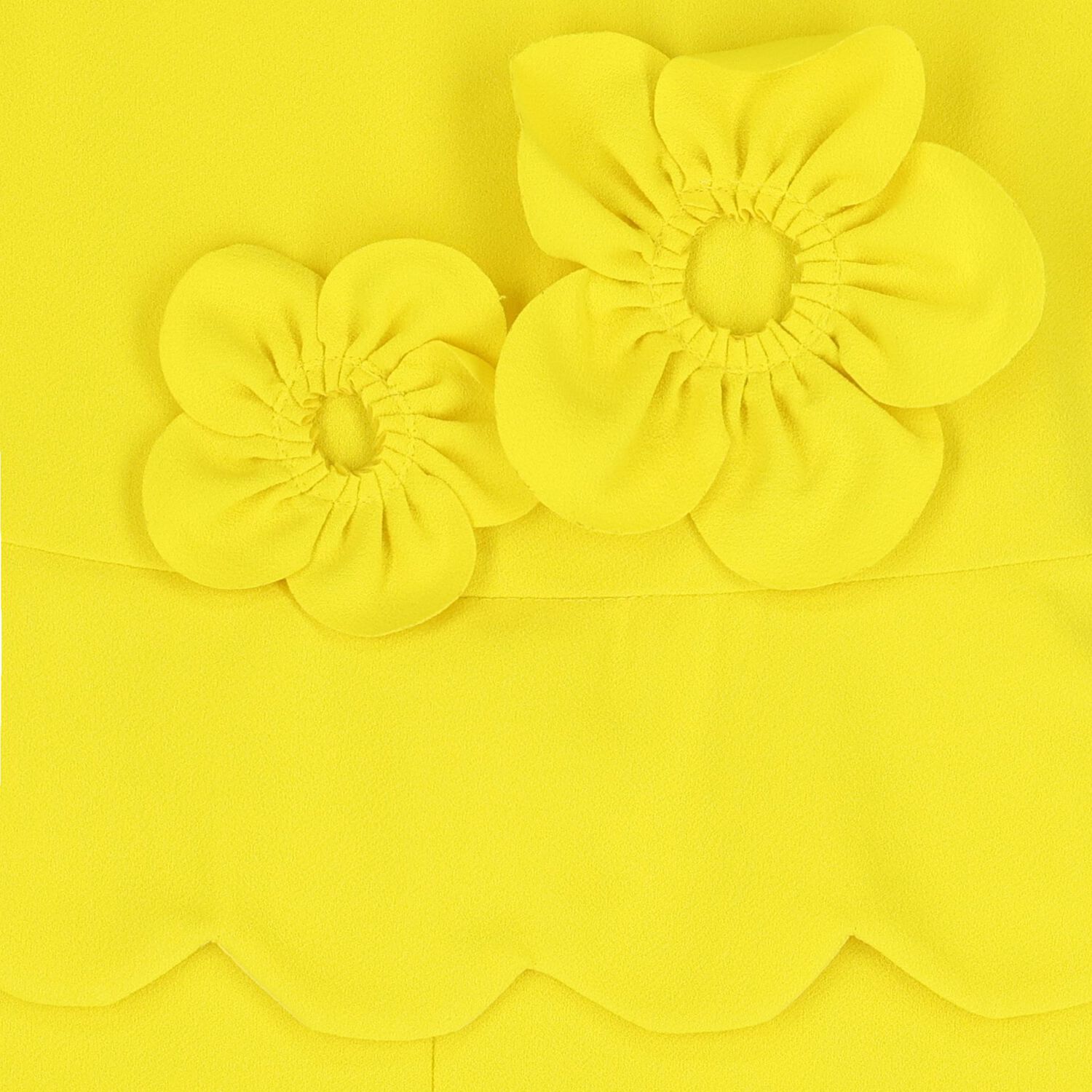 Girls Yellow 3D Flowed Crepe Playsuit, 1, hi-res