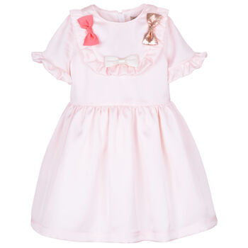 Girls Pink Satin Dress