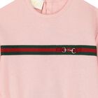 Baby Girls Pink Web Striped Sweatshirt, 2, hi-res