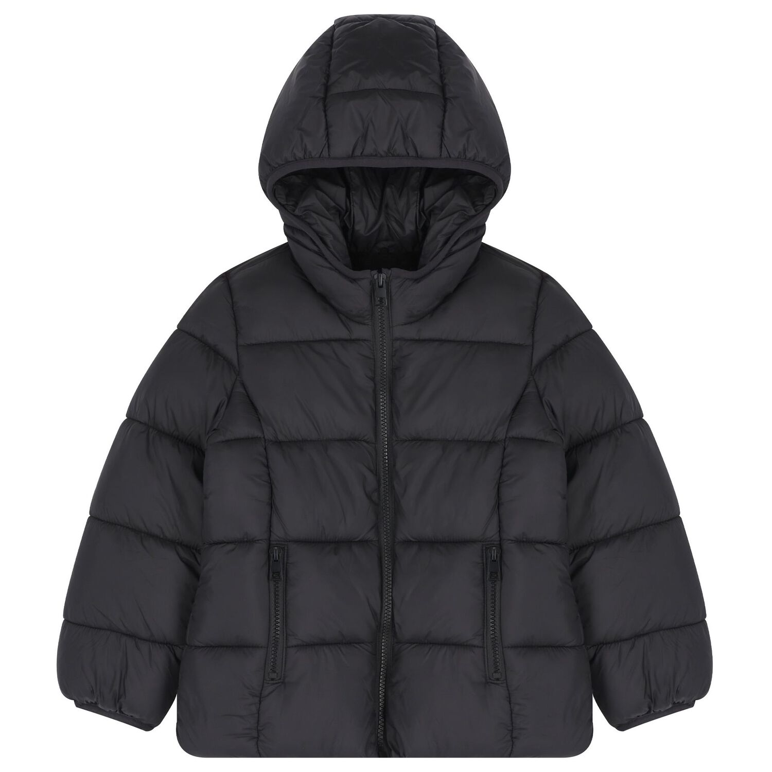 Girls Black Puffer Jacket, 1, hi-res image number null
