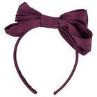Girls Purple Bow Headband, 2, hi-res