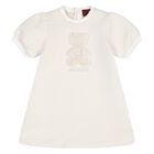 Younger Girls Ivory Faux Fur Teddy Bear Dress, 1, hi-res