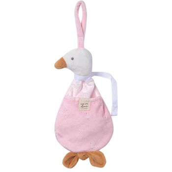 Baby Girls Pink Goose Dummy Holder Soft Toy