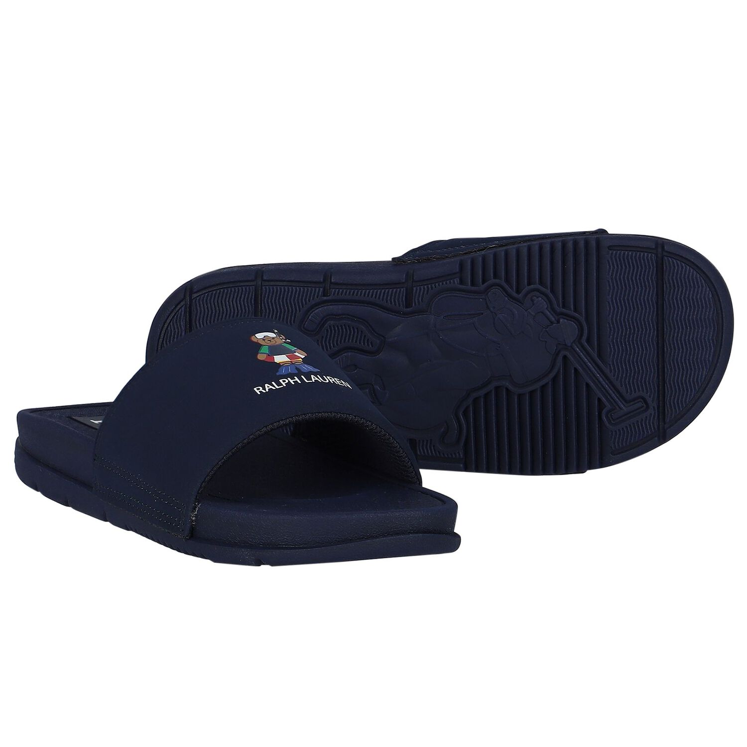 Boys Navy Blue Logo Sliders, 1, hi-res