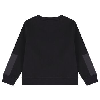 Boys Black Logo Sweatshirt, 1 Boys Black Logo Sweatshirt