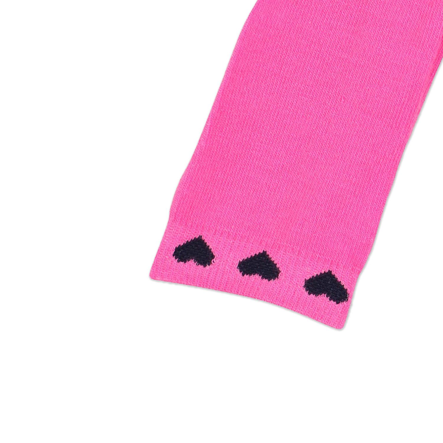 Girls Pink Hearts Tights, 2, hi-res
