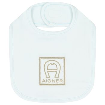 Baby Boys Blue Logo Bib