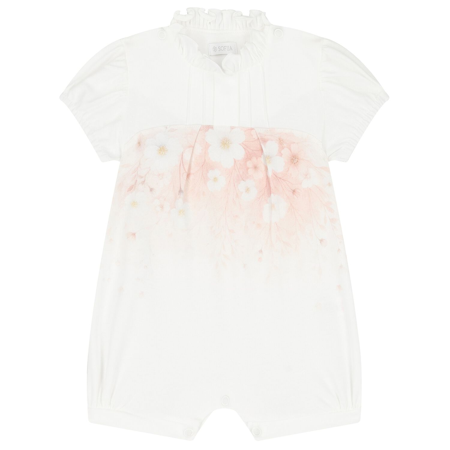 Baby Girls Ivory Floral Romper, 2, hi-res