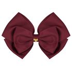 Girls Burgundy Bow Hairclip, 1, hi-res