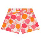 Girls Pink & Orange Fruits Shorts, 2, hi-res