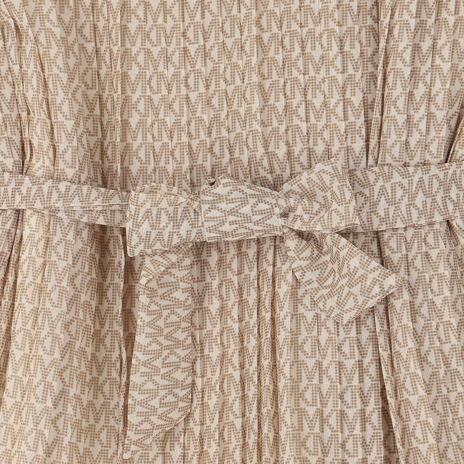 Girls Ivory Logo Pleated Chiffon Dress, 1, hi-res image number null