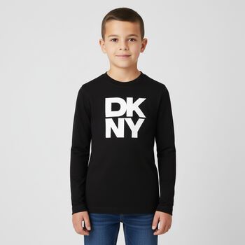 Black Logo Long Sleeve Top