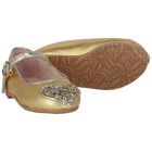 Girls Gold Heart Ballerina Shoes, 1, hi-res