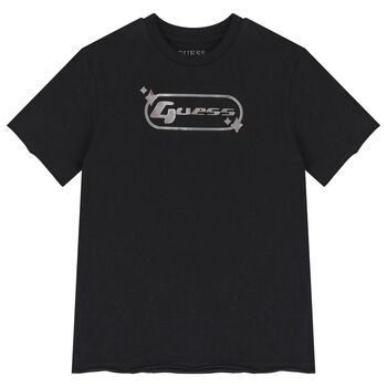 Guess Boys Black Logo T-Shirt, 1 Boys Black Logo T-Shirt