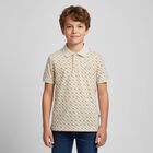 Boys Beige Logo Polo Shirt, 1, hi-res