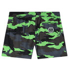 Boys Black & Green Camouflaged Swim Shorts, 1, hi-res