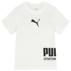 Boys White Logo T-Shirt, 1, hi-res