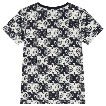 Boys Navy Blue & Ivory Logo T-Shirt
