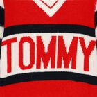 فستان محبوك بالشعار باللون الاحمر, 1, hi-res