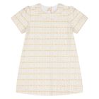Younger Girls White & Gold Logo Dress, 1, hi-res