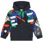 Boys Grey Logo Zip Up Top, 1, hi-res