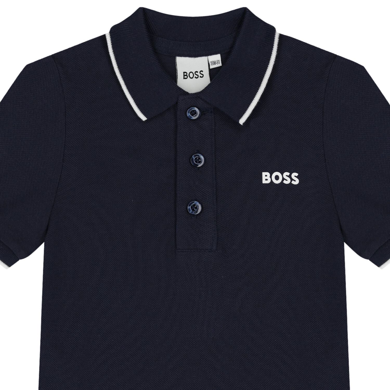 Younger Boys Navy Blue Logo Polo Shirt, 1, hi-res image number null