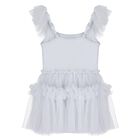 Baby Girls Silver Embellished Tulle Dress Set, 1, hi-res