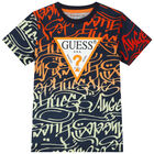 تيشيرت أولاد بالشعار باللون الكحلي, 3, hi-res