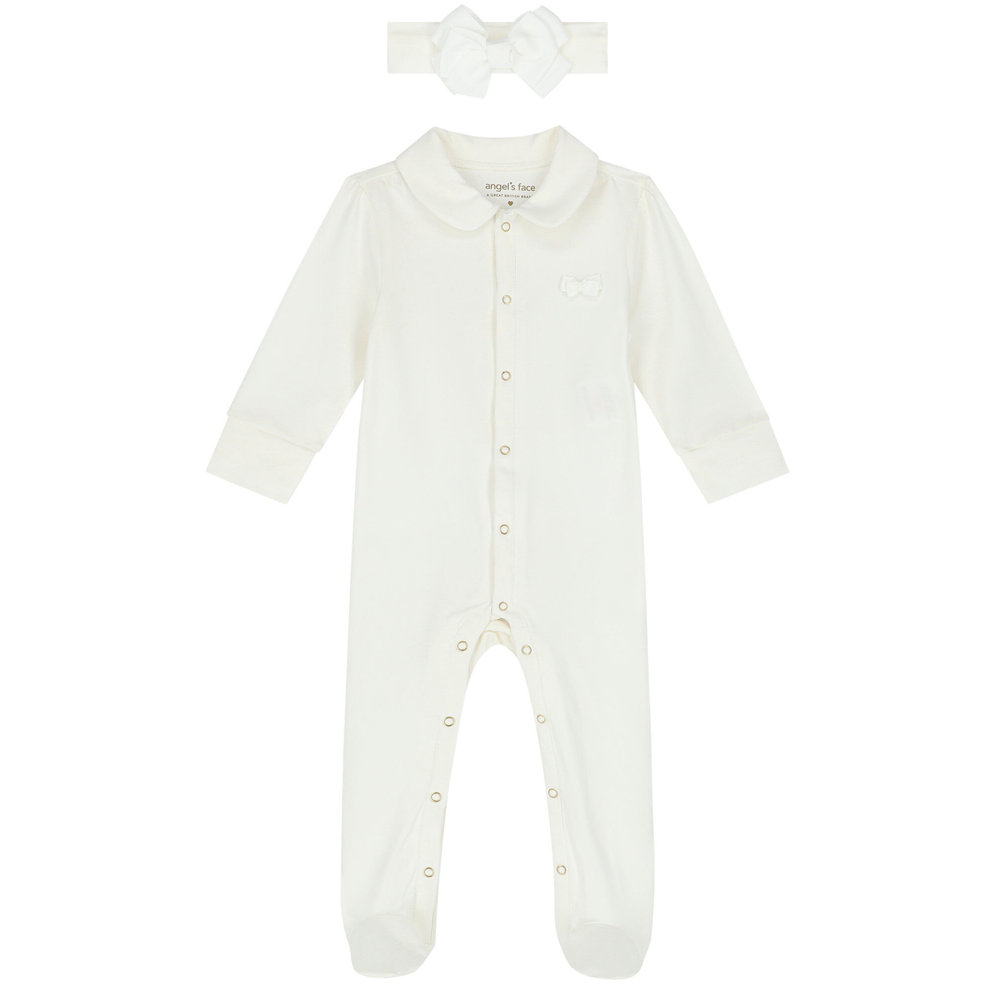 White babygrow best sale with collar