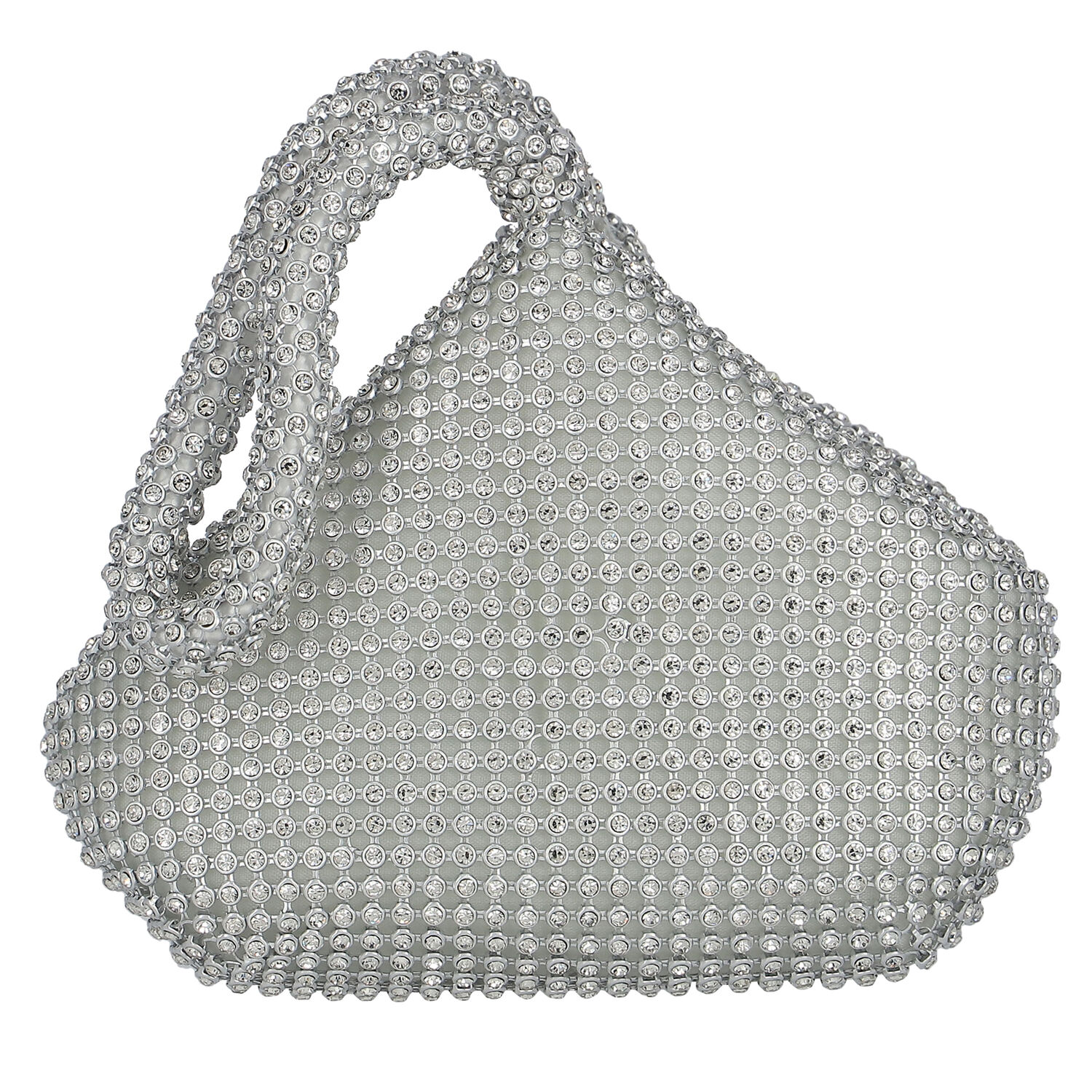 Silver Embellished Rhinestones Bag, 1, hi-res
