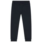 طقم بدلة رياضية أولاد بالشعار باللون الرمادي والأزرق ( 3قطع), 2, hi-res