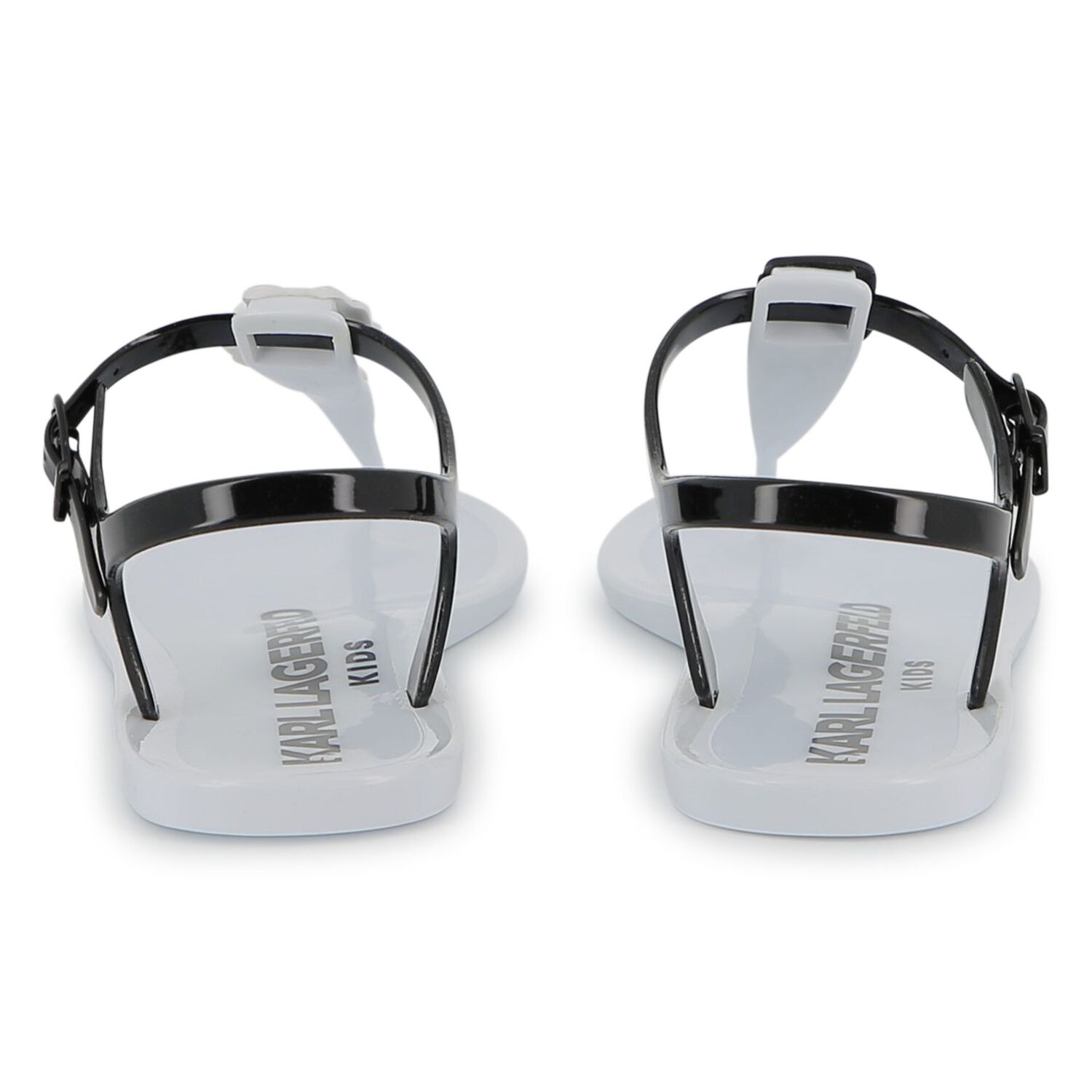 Girls White Karl & Choupette Jelly Sandals, 2, hi-res